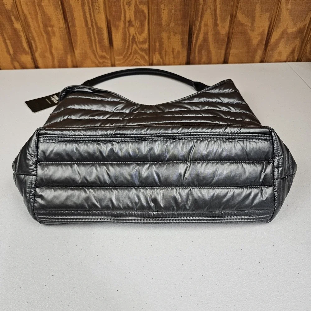 Think Royln Women's The Beverly Gray Puffer Hobo Bag w/ Shoulder Strap